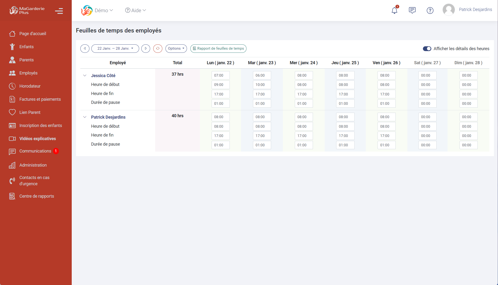 MaGarderie Plus: Module de paie