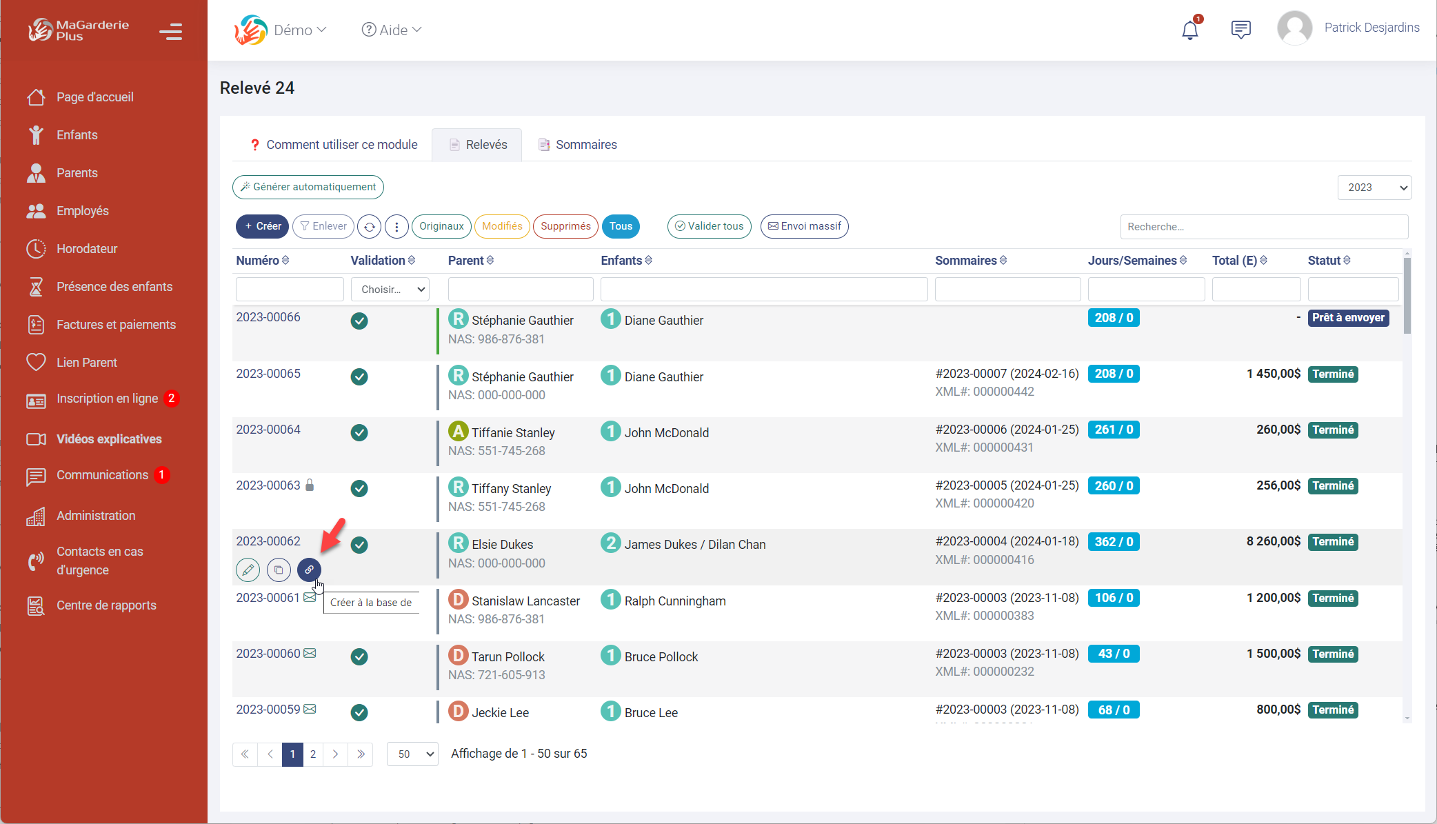 Module de production des relevés 24
