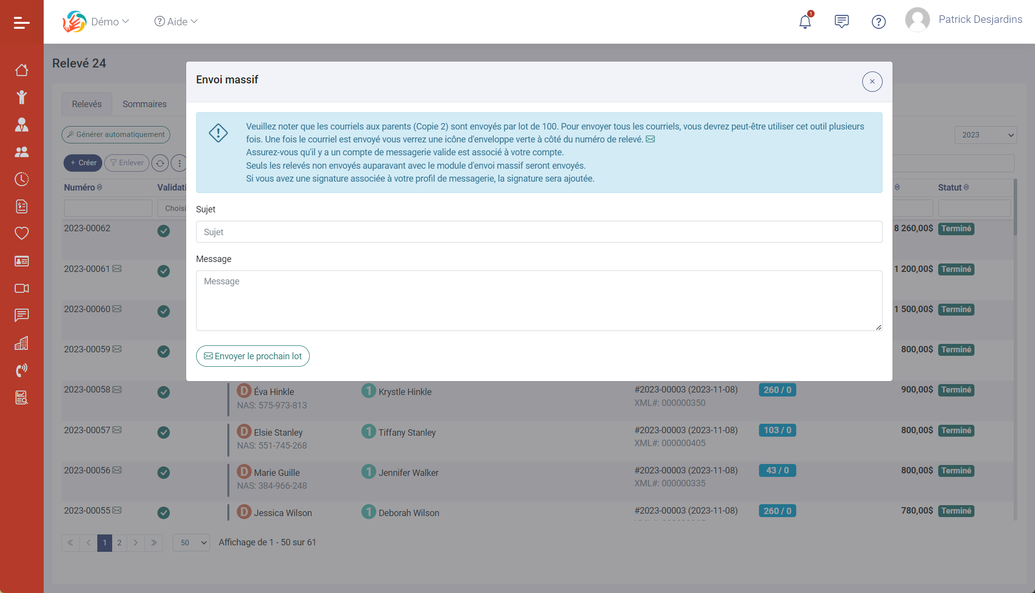 Module de production des relevés 24
